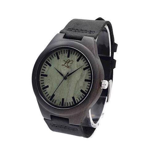 Image of La Capia 100% natur Ibenholt træ Citizen quartz Herre ur, model Iowa